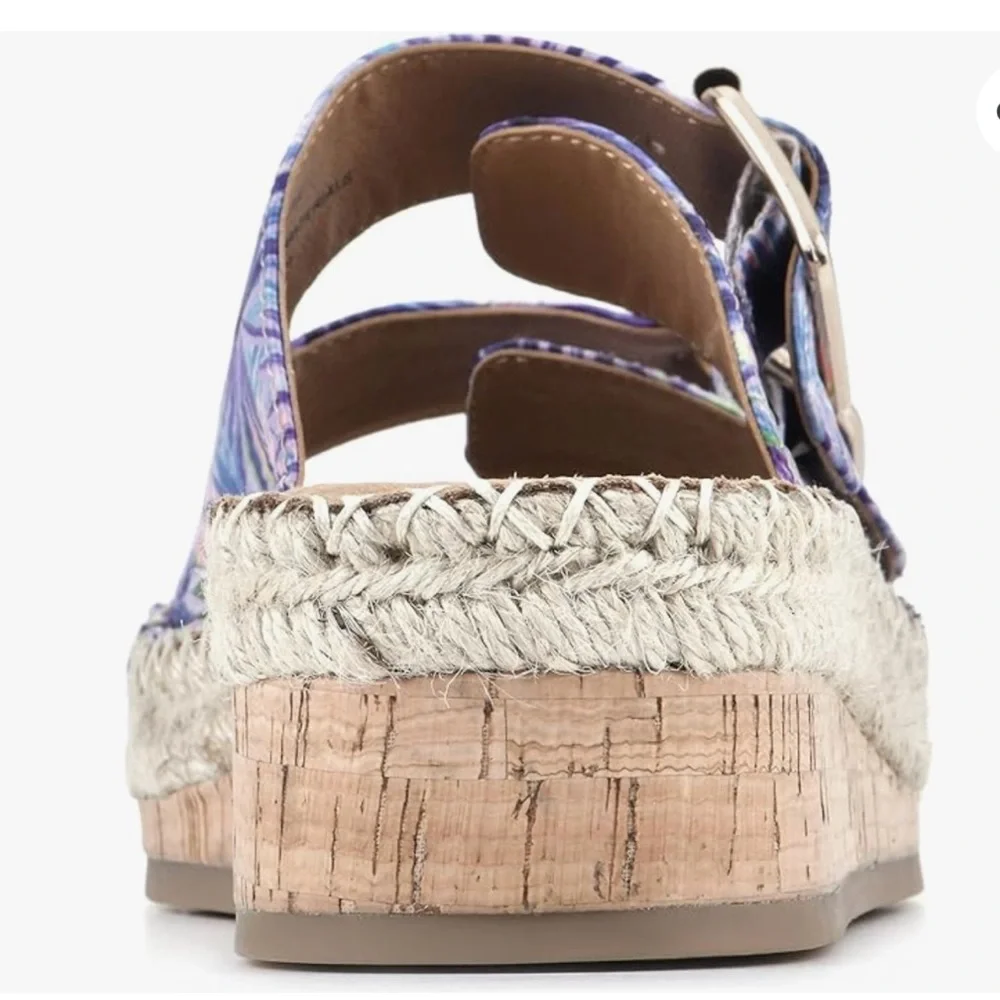 🌸🌸 Double Strap Espadrille Cork Wedge Sandals 🌸🌸 - Picture 12 of 15